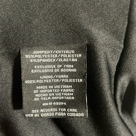 R&M Richards Black One Shoulder Jumpsuit With Silver Details Sz 4P - Picture 3 of 5